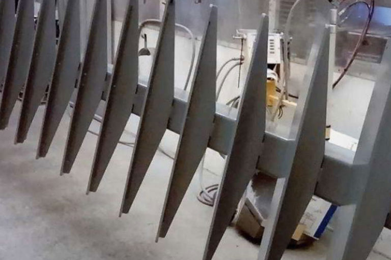 Pieces of metal after being powder coated by a powdercoating perth company