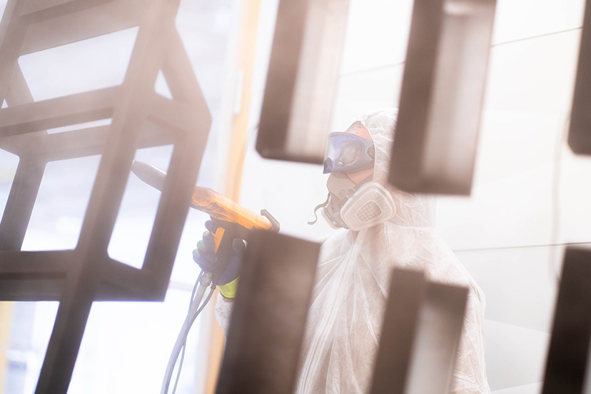 pc1 Skilled technician from a powdercoating perth company powder coating pieces of metals